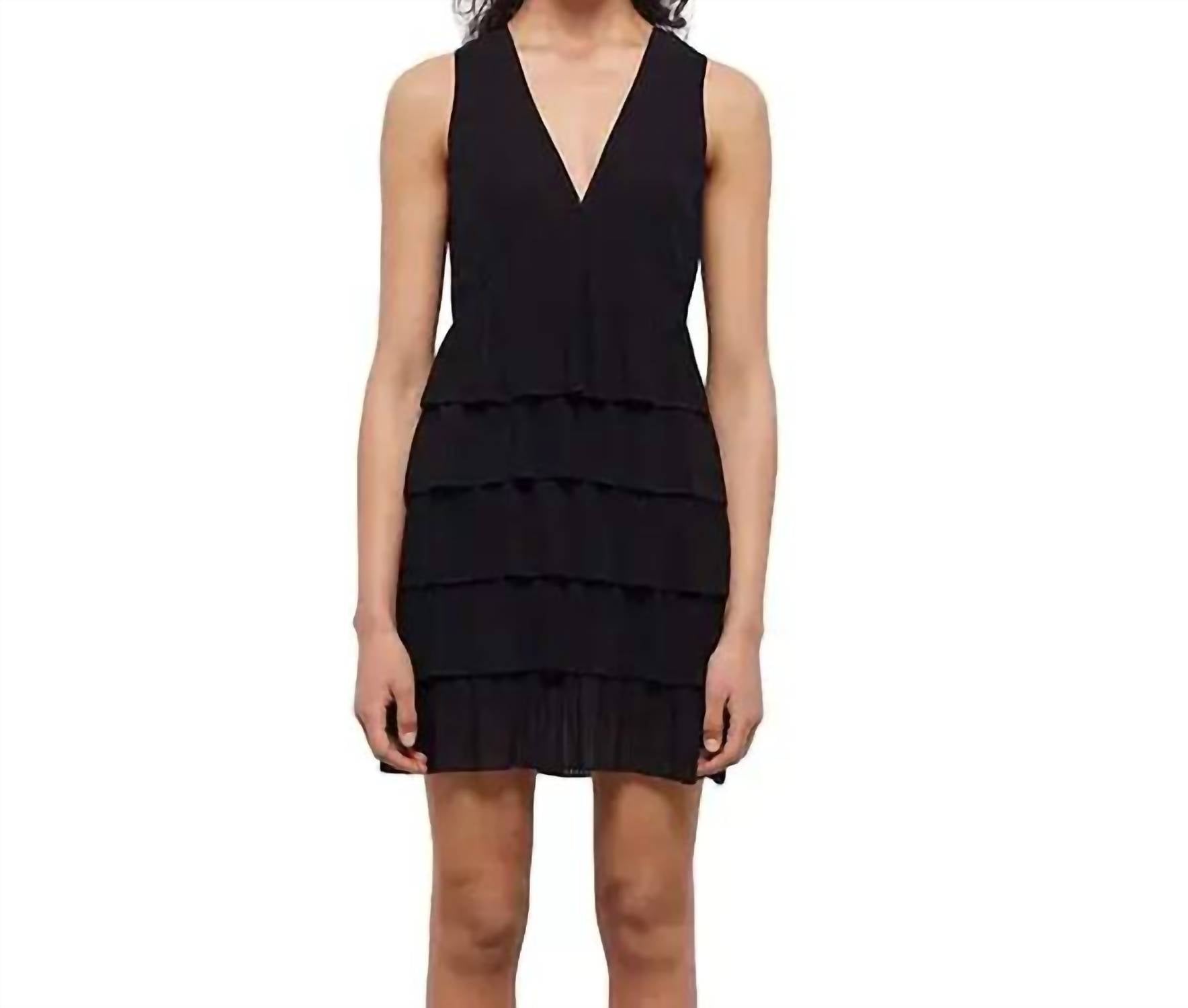 THE KOOPLES Sleeveless Tiered Babydoll Dress in black - women's dress