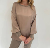 D.Exterior - Puff Sleeve Mini Sequin Top