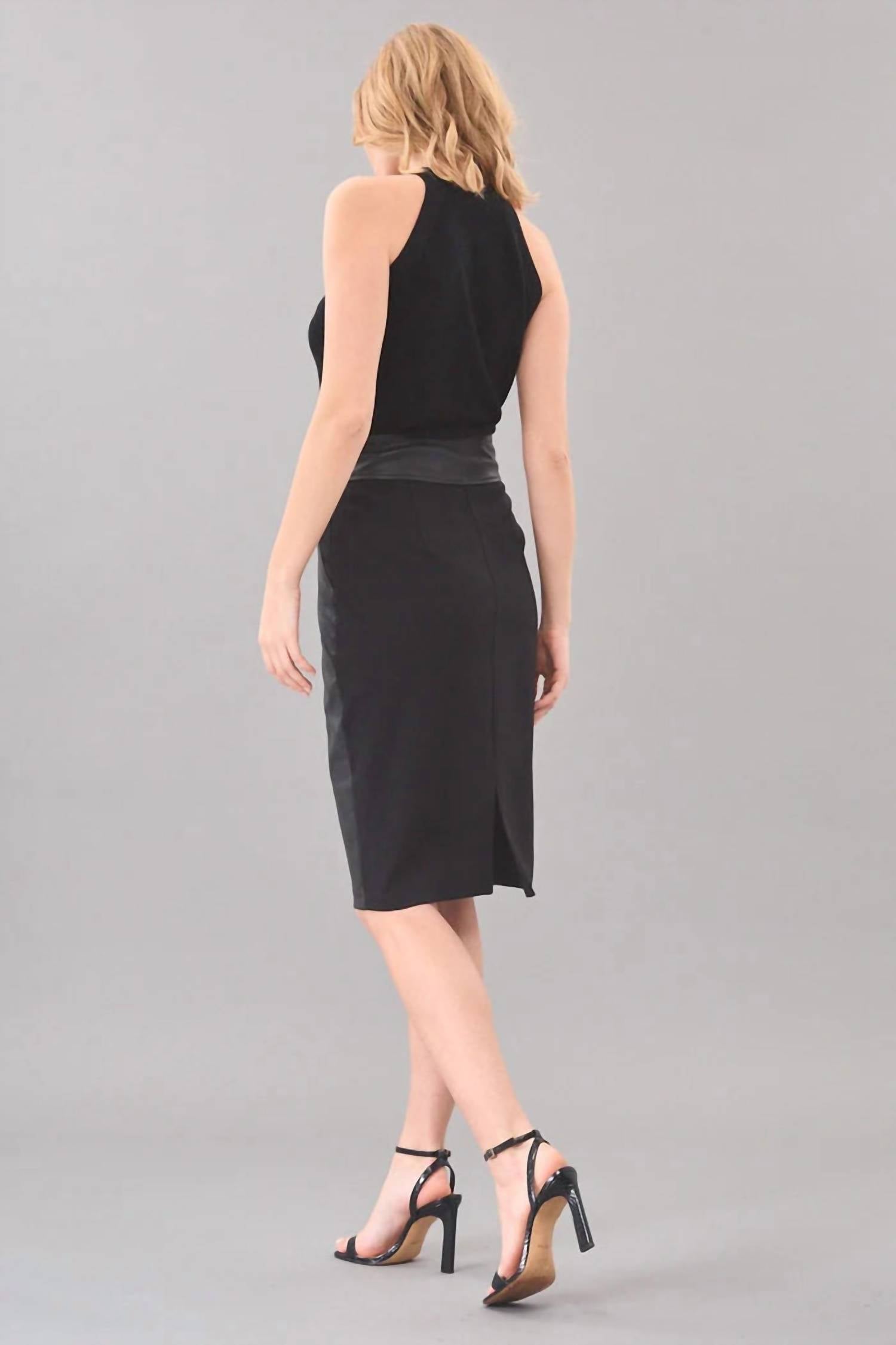 Lola & Sophie - Lenny Vegan Leather Pencil Skirt