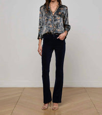 L'Agence - Women's Dani Quarter Sleeve Etched Paisley Blouse
