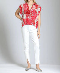 Apny - Pull-on Ponte Pant With Split Hem