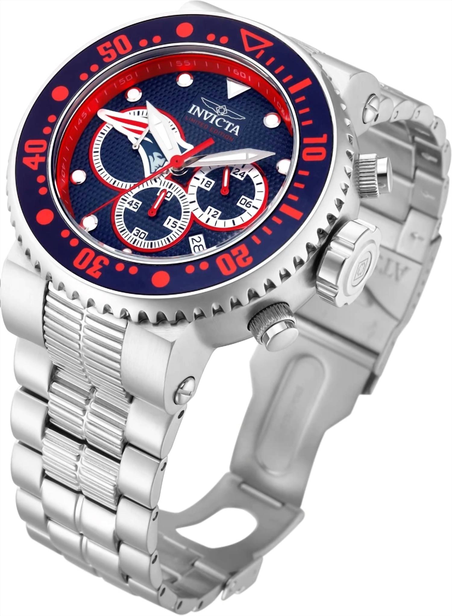 Invicta - Men's Nfl Grand Pro Diver 52mm Quartz Chrono Bracelet Watch