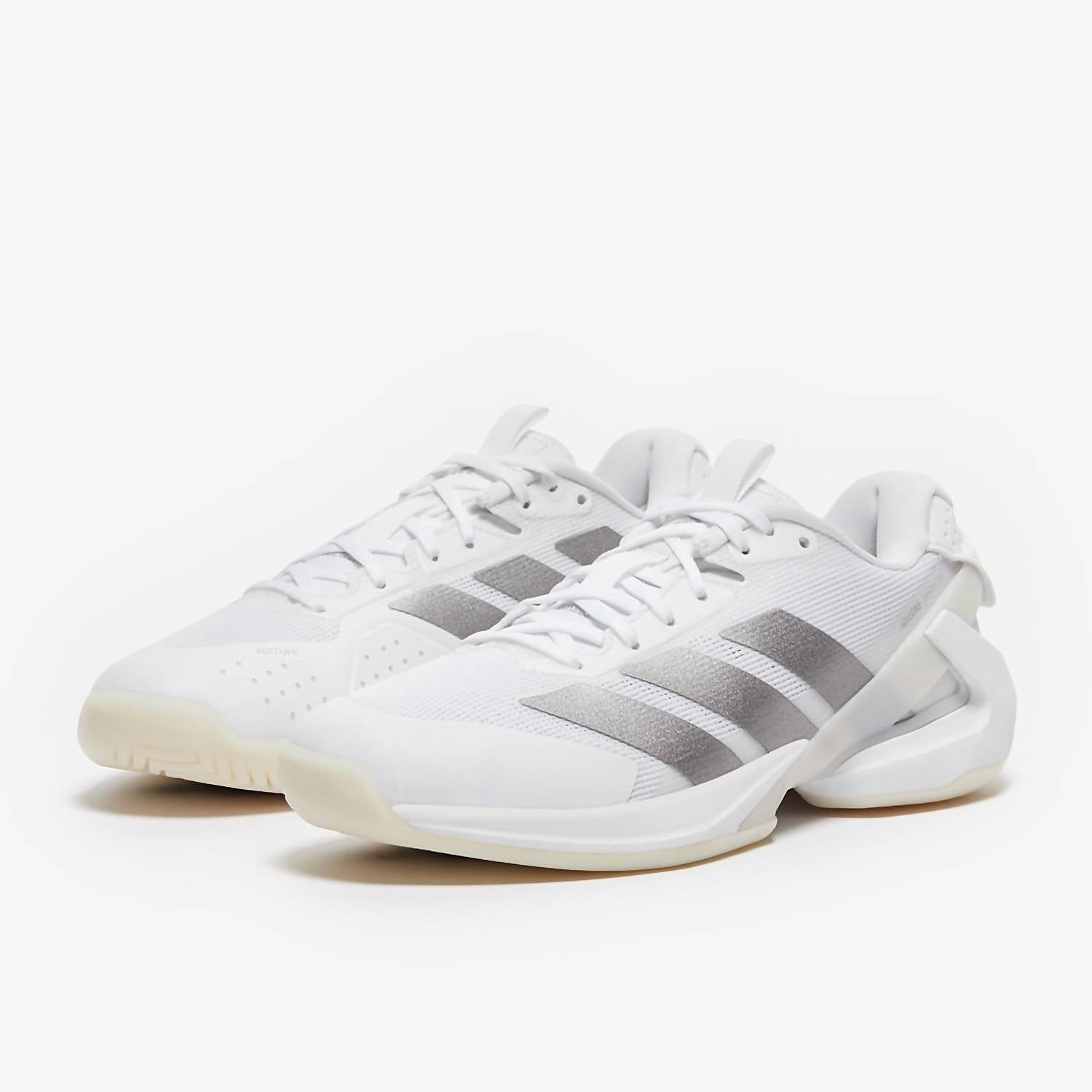 adidas Women's Adizero Ubersonic 5 Tennis Shoes in white silver - women's shoe - alternate view