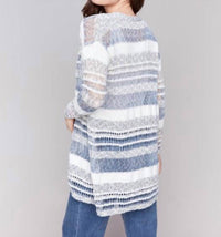 Charlie B - Knee-length Striped Cardigan