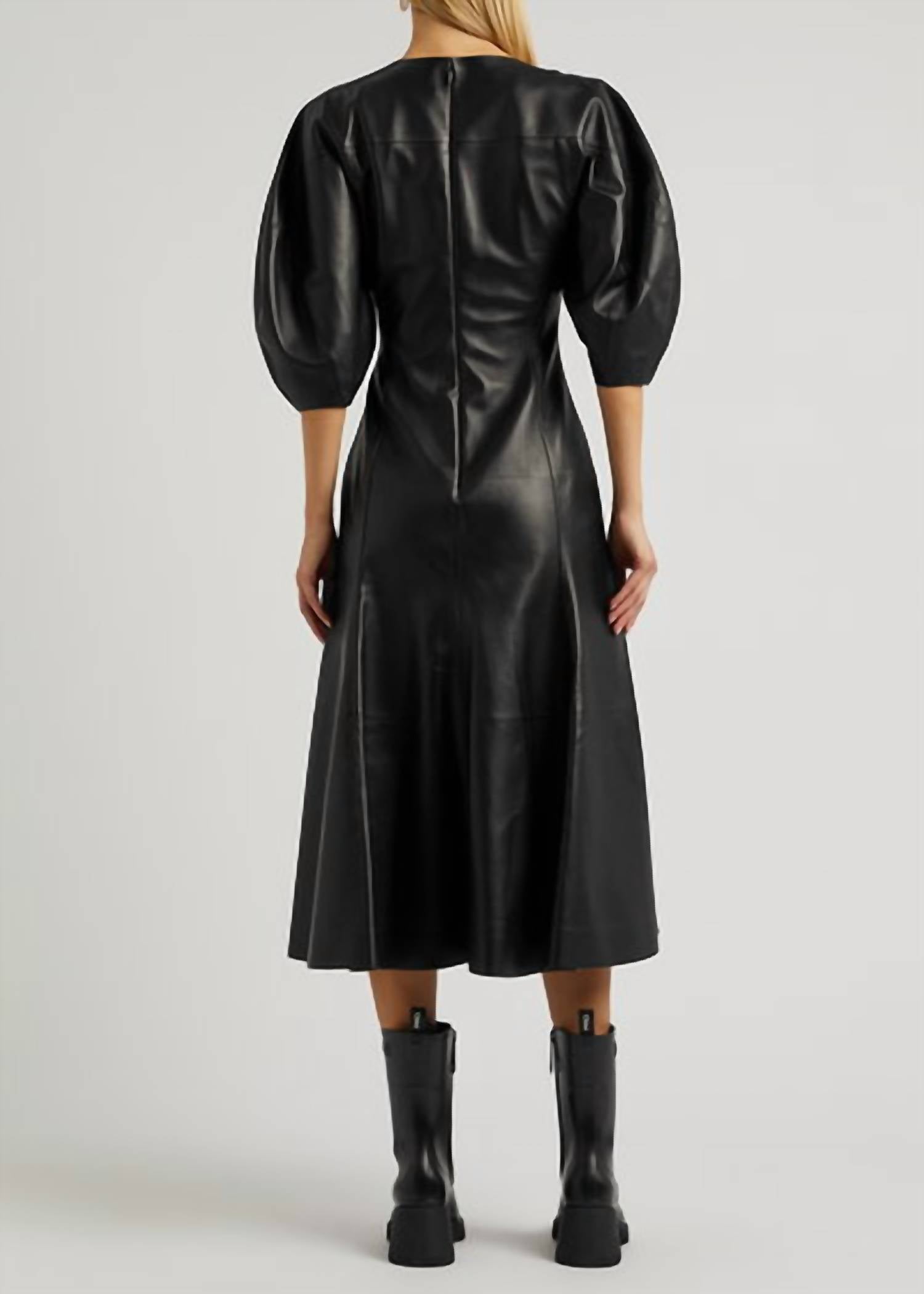 Chloe - Paneled Leather Midi Dress