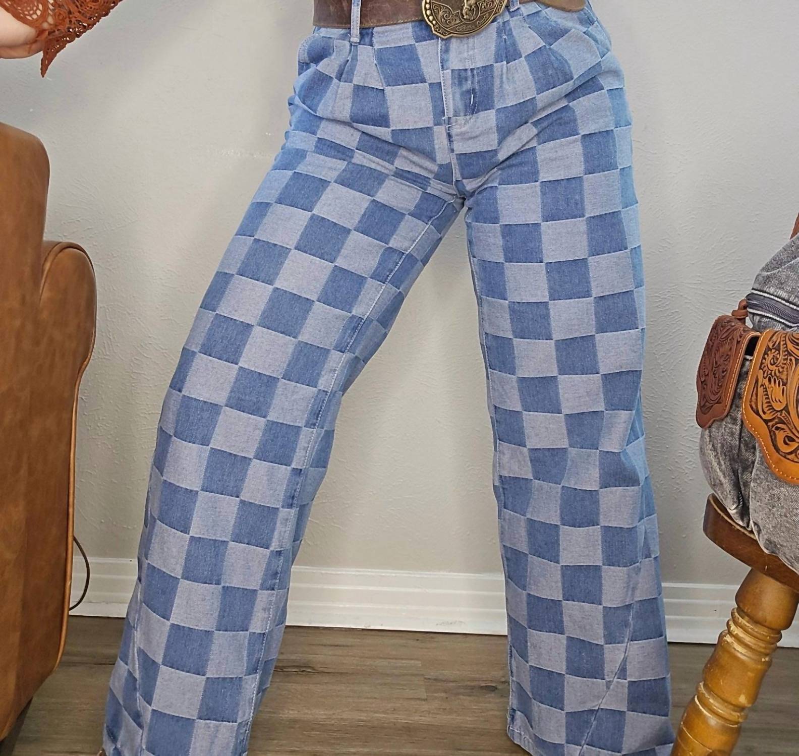 Keep It Gypsy - Women's Western Cowgirl Checkered Jeans