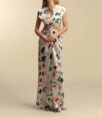 Marina Moscone - Satin Off-shoulder Maxi Dress
