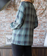 Heimish Usa - Plaid Top With Button Front