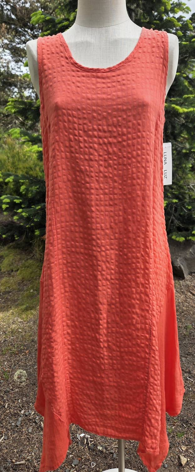 Luna Luz - Women's Seersucker Linen Sundress