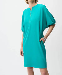 Joseph Ribkoff - Zip Front Puff Sleeve Shift Dress