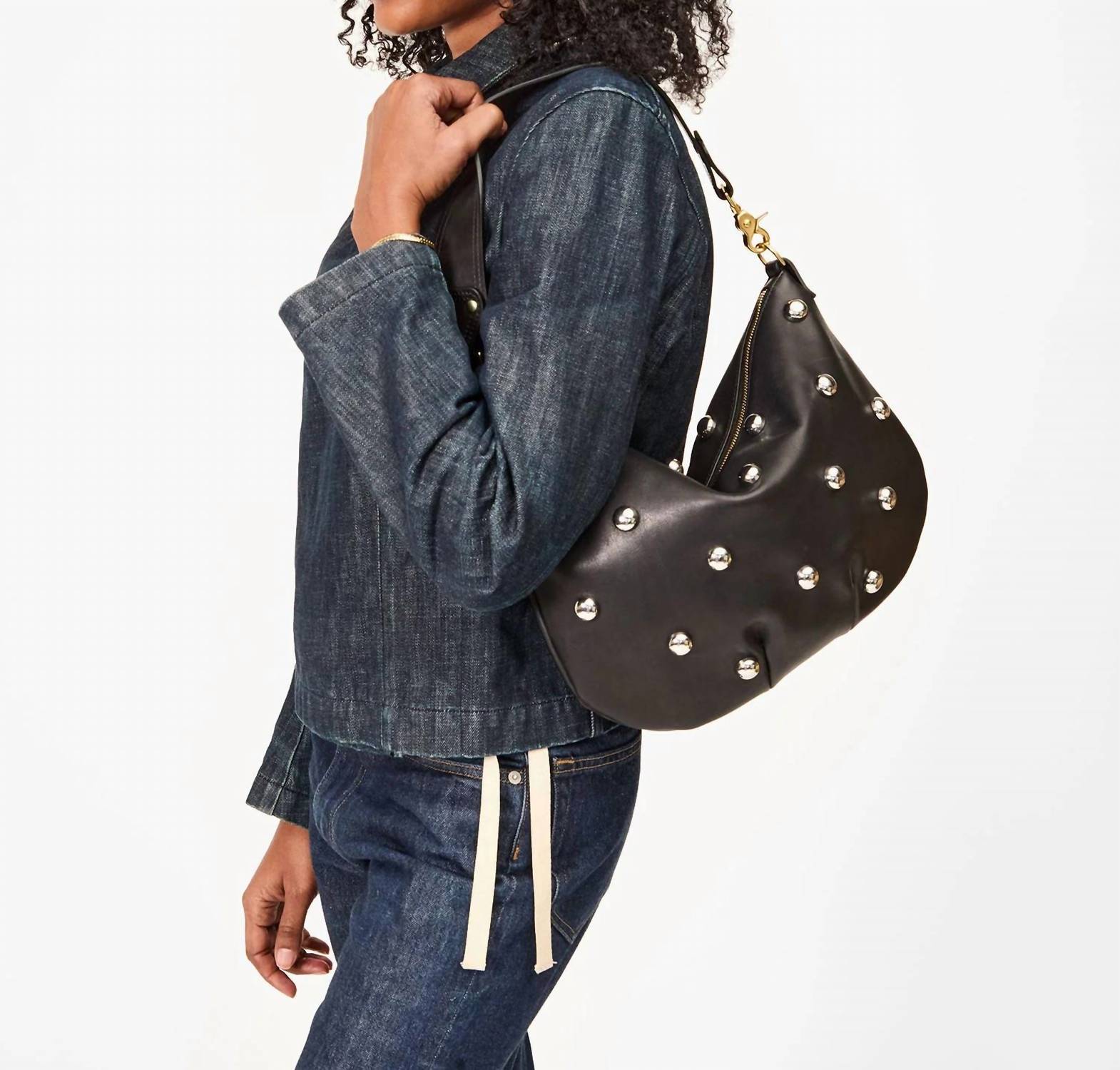 Clare V. - Women's Moyen Messenger Naturelle Bag With Studs