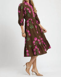 umgee Bloom Babe Dress in brown - women's dress - detail view