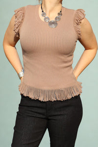 Current Air - Ribbed Ruffle Blouse