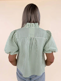 &Merci - Amabel Striped Ruffled Top