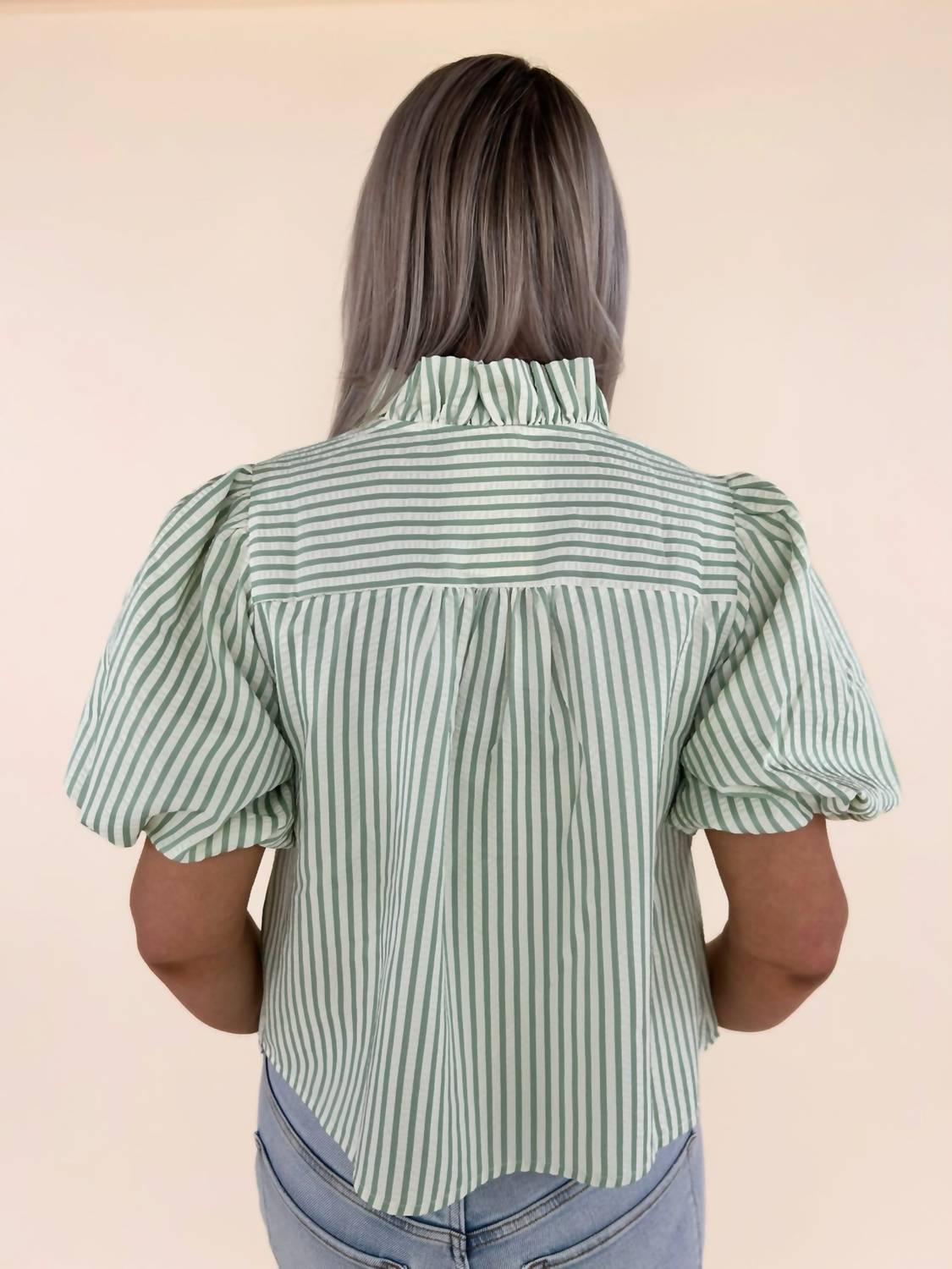 &Merci - Amabel Striped Ruffled Top