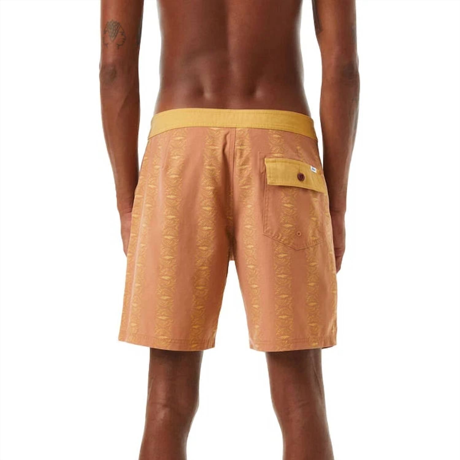 Katin Men's Dove Trunk in mineral red - men's swimwear - detail view