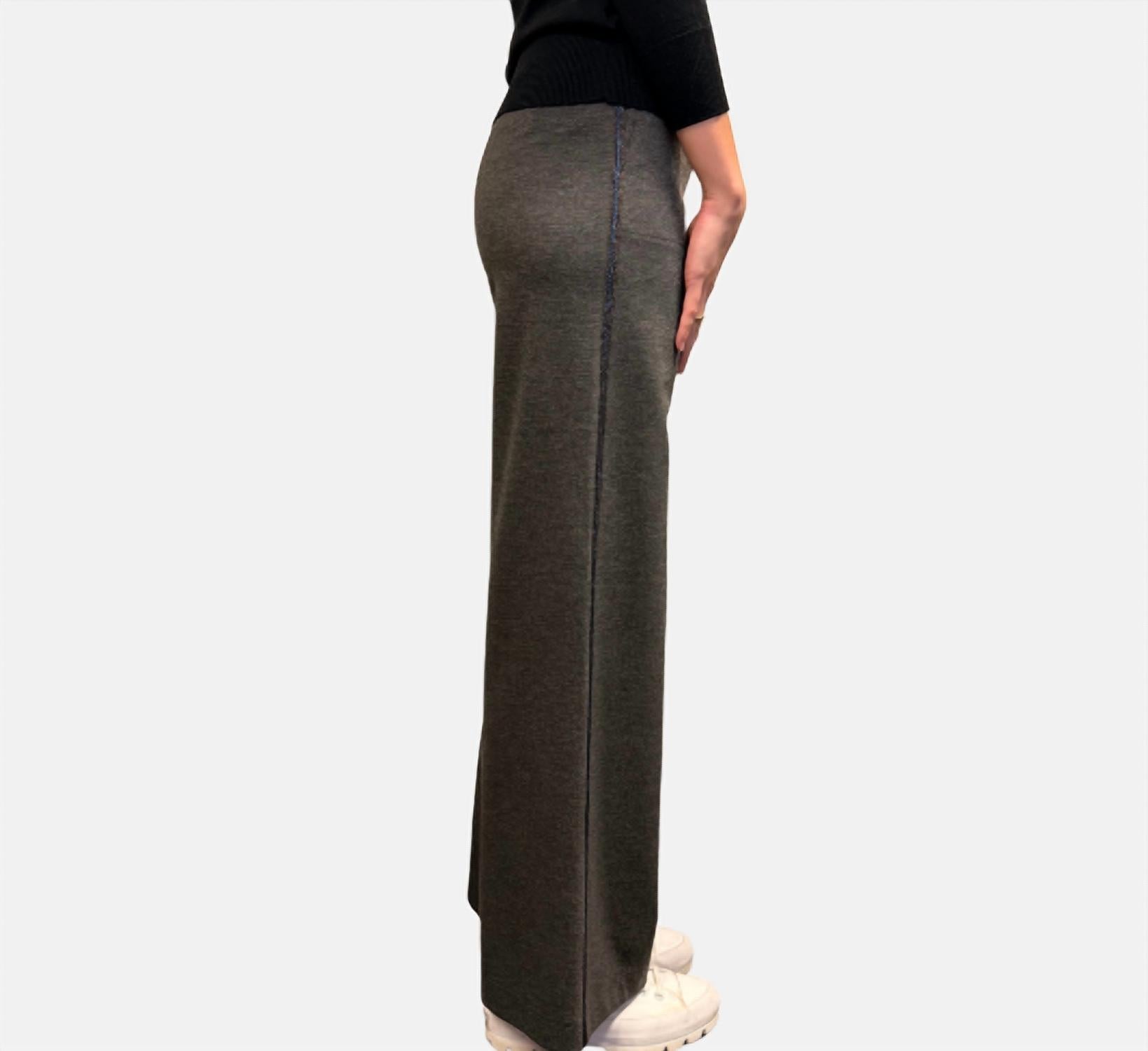 RAFFAELLO ROSSI Vika Jersey Pant in antrhacite - women's pants - detail view