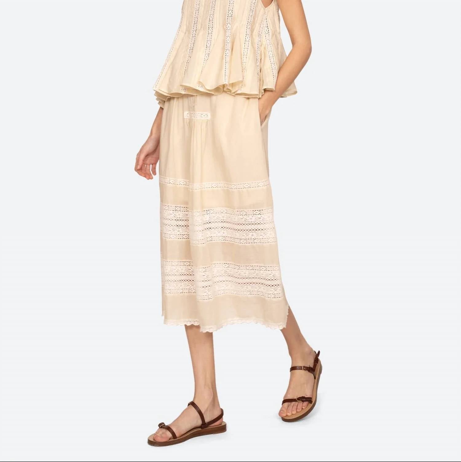 Sea - Pippa Solid Midi Skirt