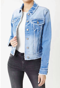 Kancan - Taylor Frayed Seam Denim Jacket