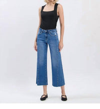 Vervet By Flying Monkey - High Rise Raw Hem Twist Wide Jeans