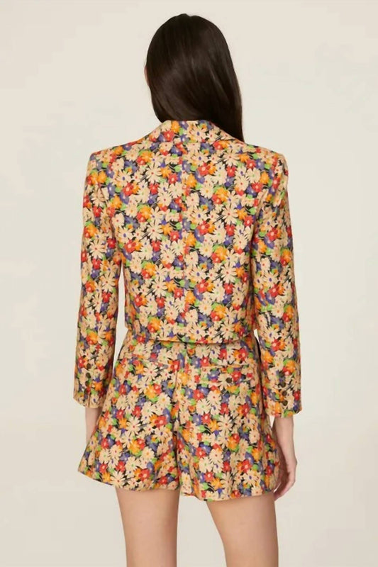 Something Navy - Floral Cropped Blazer