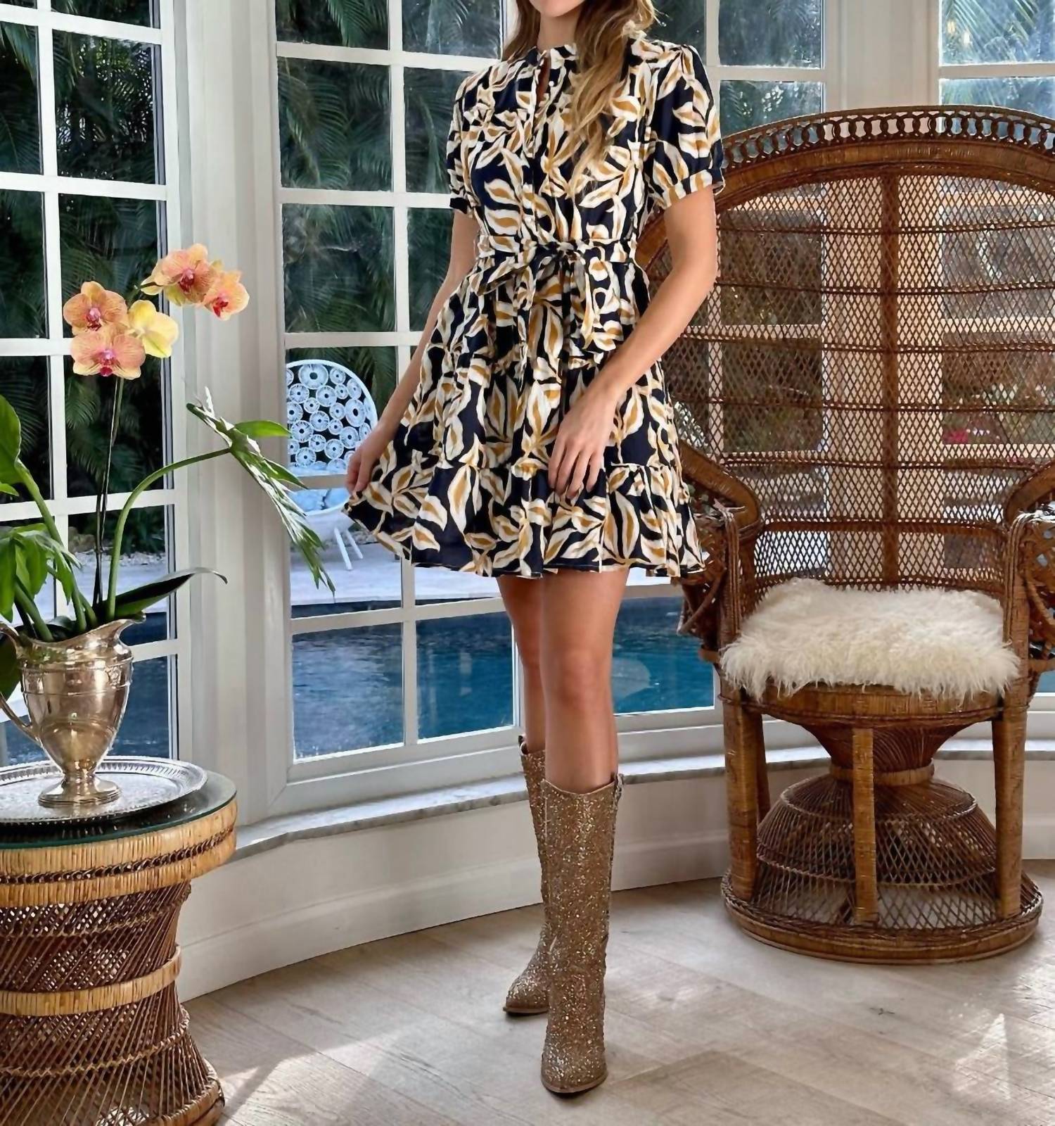 Just Darviny - Ibiza Short Sleeve Mini Dress