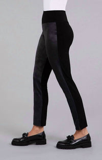 Sympli Women's Mix Narrow Pant in black fux - women's pants - alternate view