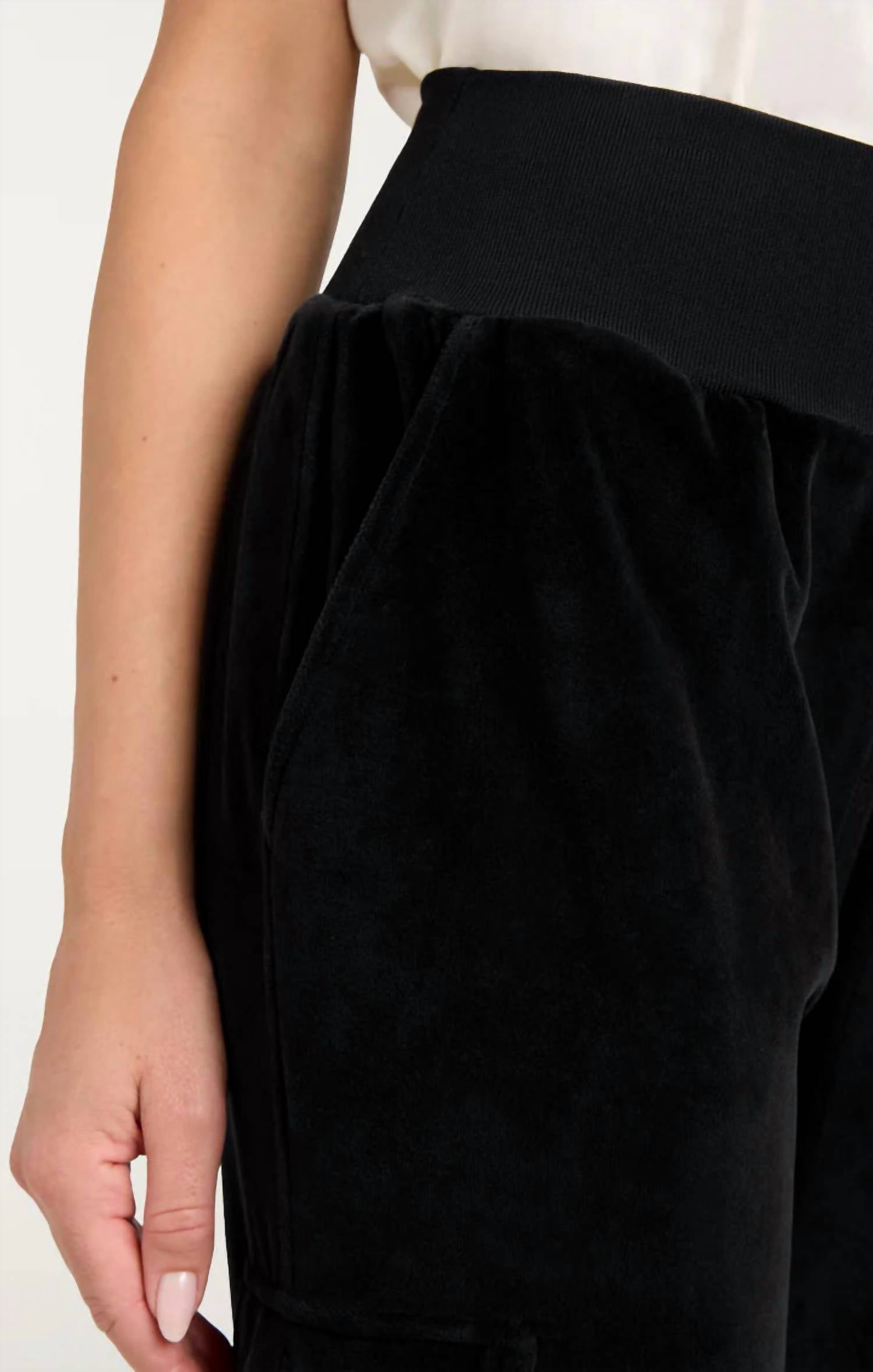 cinq a sept Velour Giles Pant in black - women's pants - view 4
