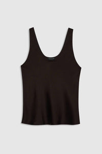 ANINE BING Lea Scoop Neck Tank Top in deep brown - women's tank top - alternate view