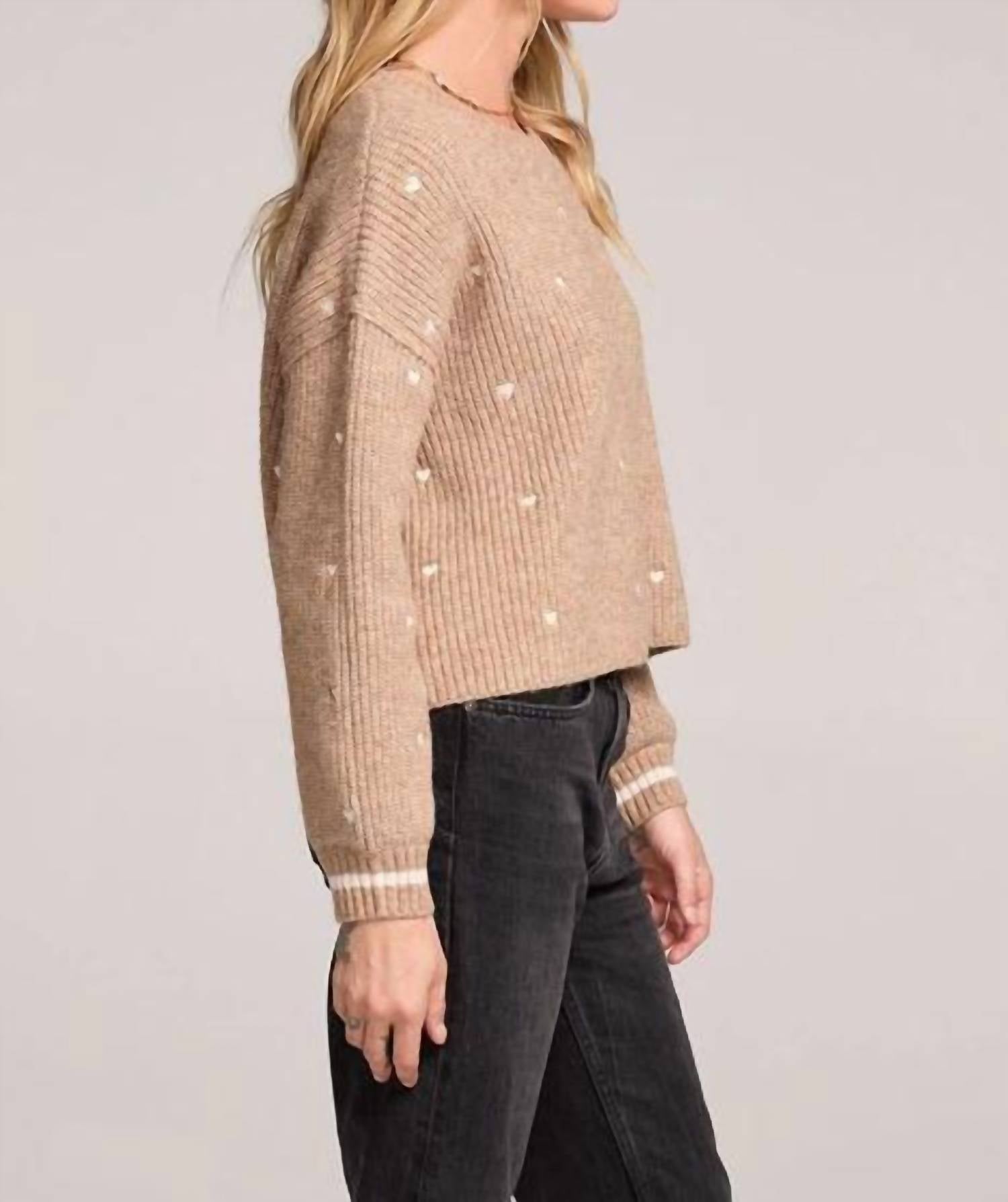 saltwater LUXE Charmer Sweater in mocha - women's sweater - detail view