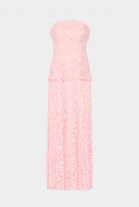 Milly - Norelle Mixed Laces Pleated Maxi Dress
