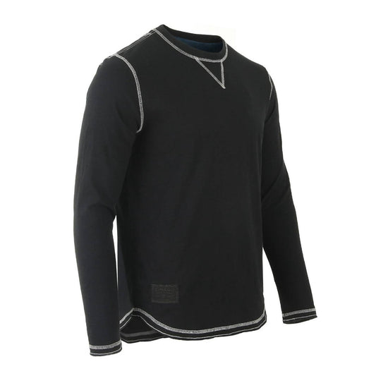 Zimego - Men's Crewneck Raw Cut Edge Vintage Tee