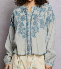 Pol - Muted Denim Top