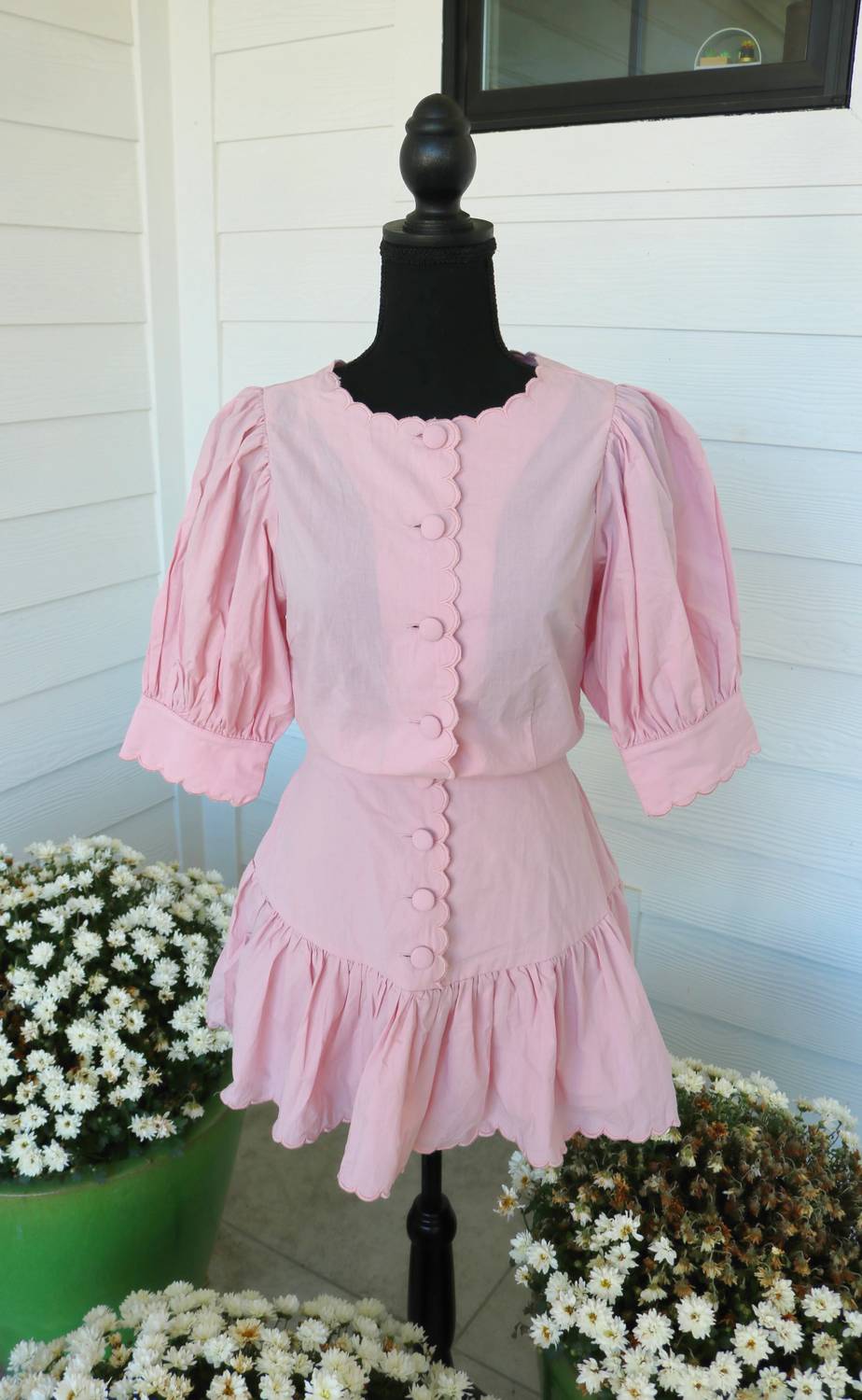 Mable - Women's Peony Blouse And Skirt Set