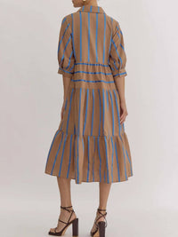Entro - Stripe Midi Dress