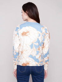 Charlie B - Printed Sweater With Side Buttons