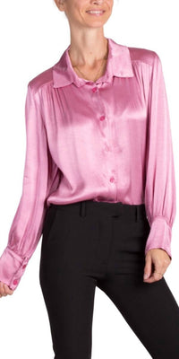 GIGI MODA Gia Satin Top in rosewood - women's blouse
