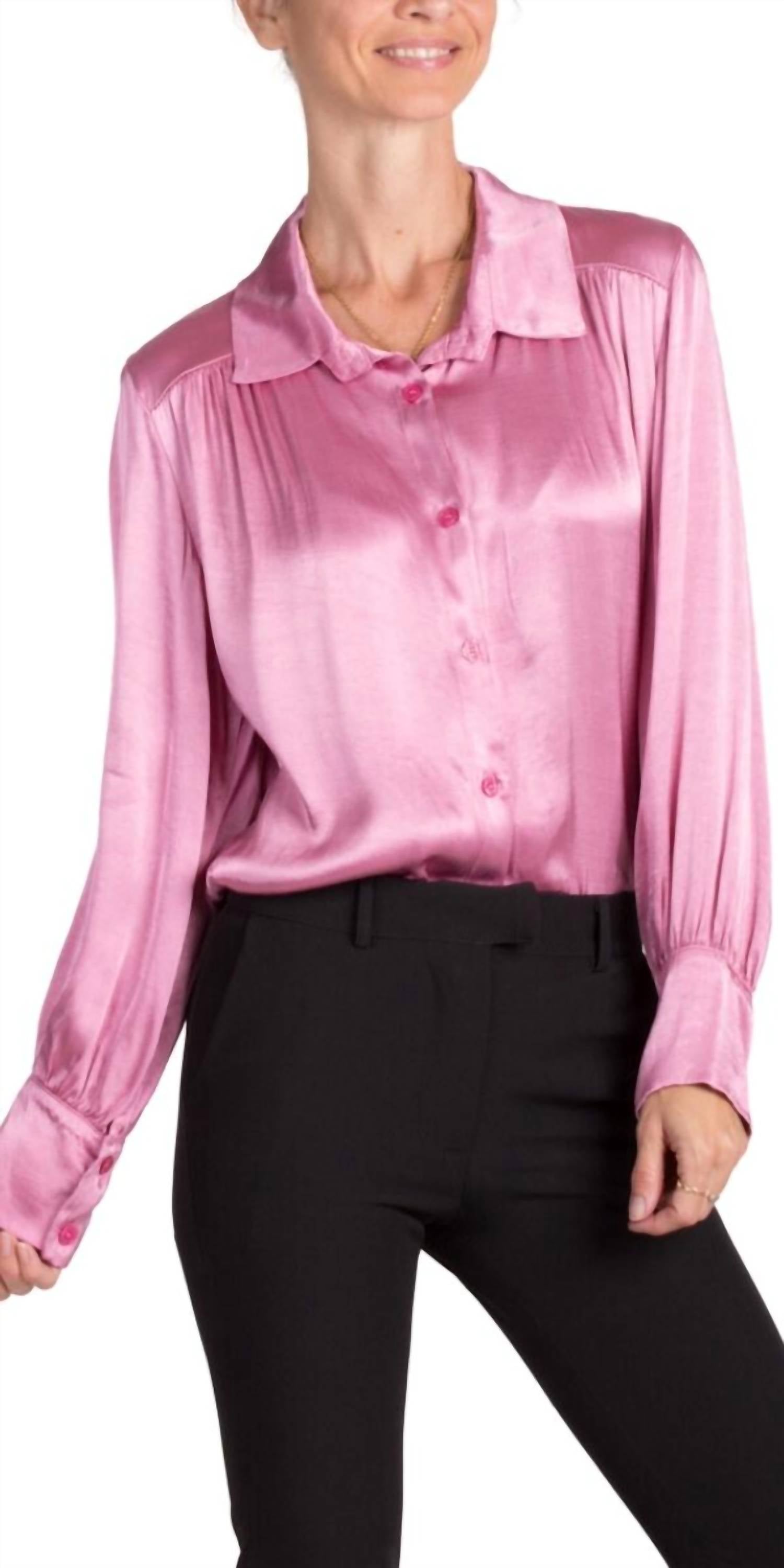 GIGI MODA Gia Satin Top in rosewood - women's blouse