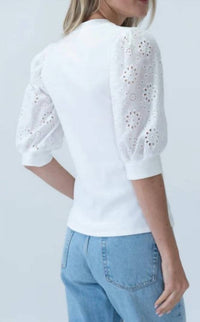 Six/Fifty - Button Up Eyelet Top