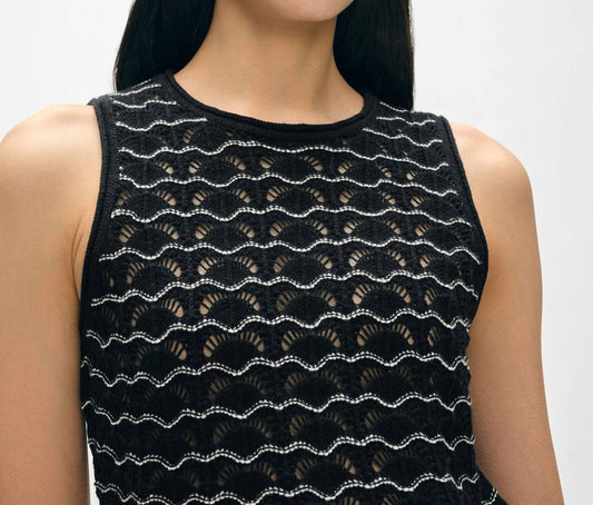 White + Warren - Cotton Blend Pointelle Stitch Tank