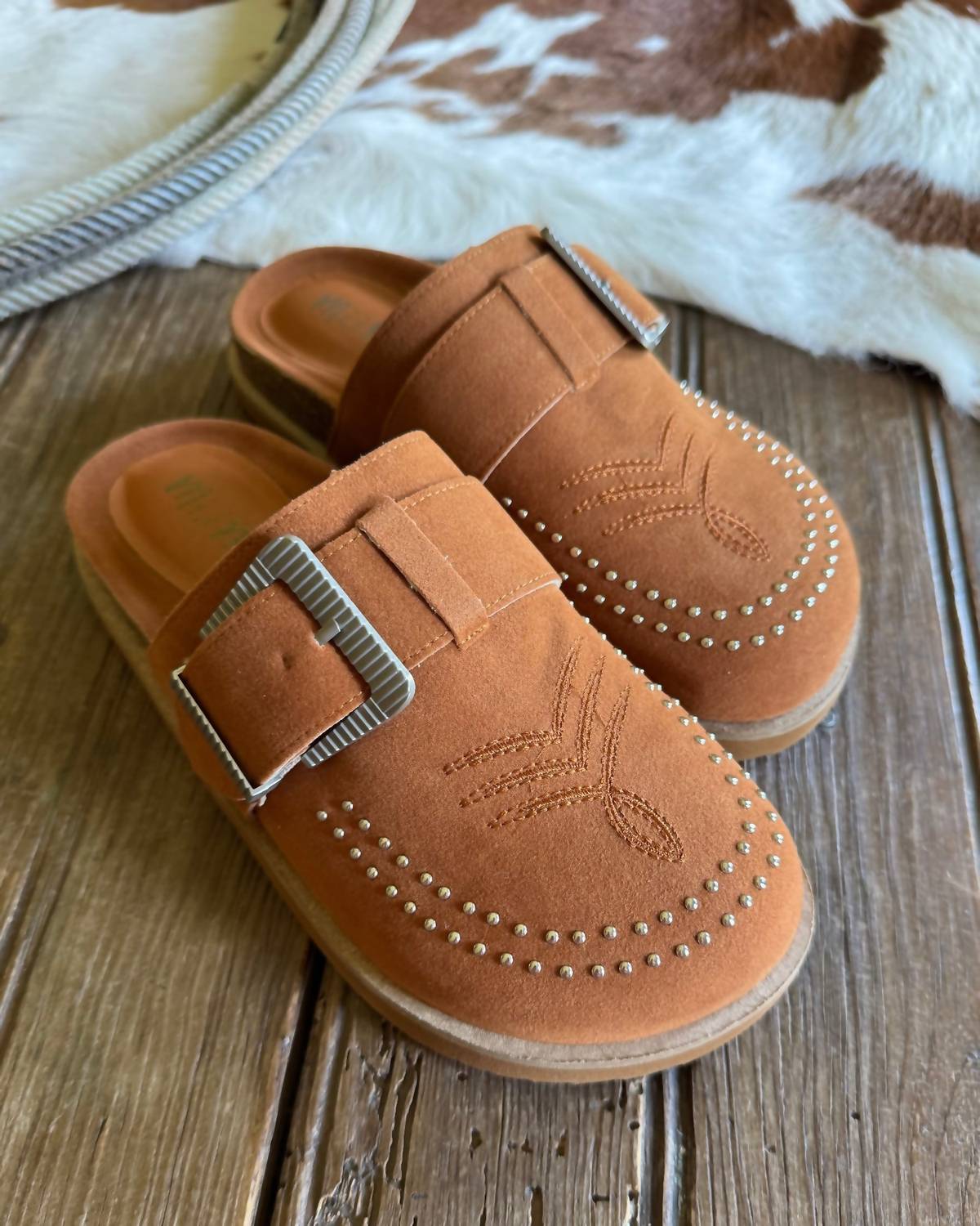 Miim - Women's Buckskin Buckle Mules