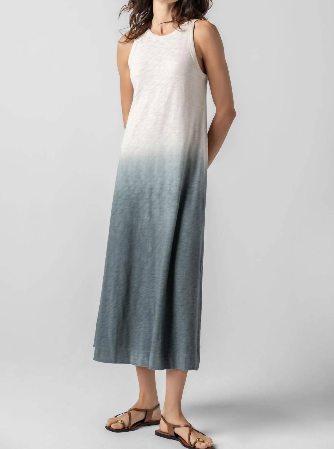 Lilla P Ombre Jewel Neck Tank Dress in vine - women's dress