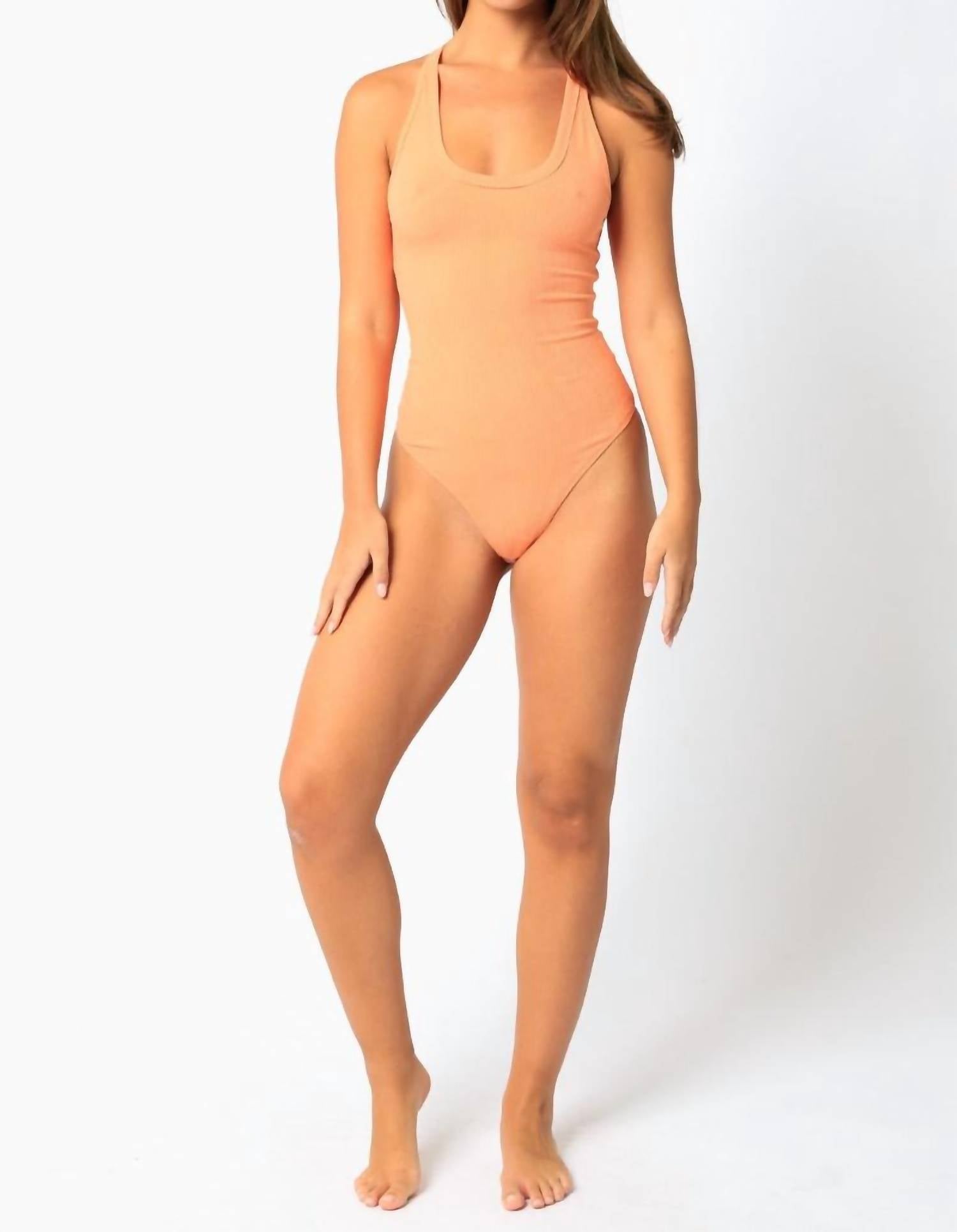 Gia Ribbed Racerback Tank Bodysuit