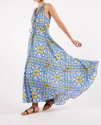 BEYOND by Vera Marina Dress in heritage iris - women's dress - alternate view
