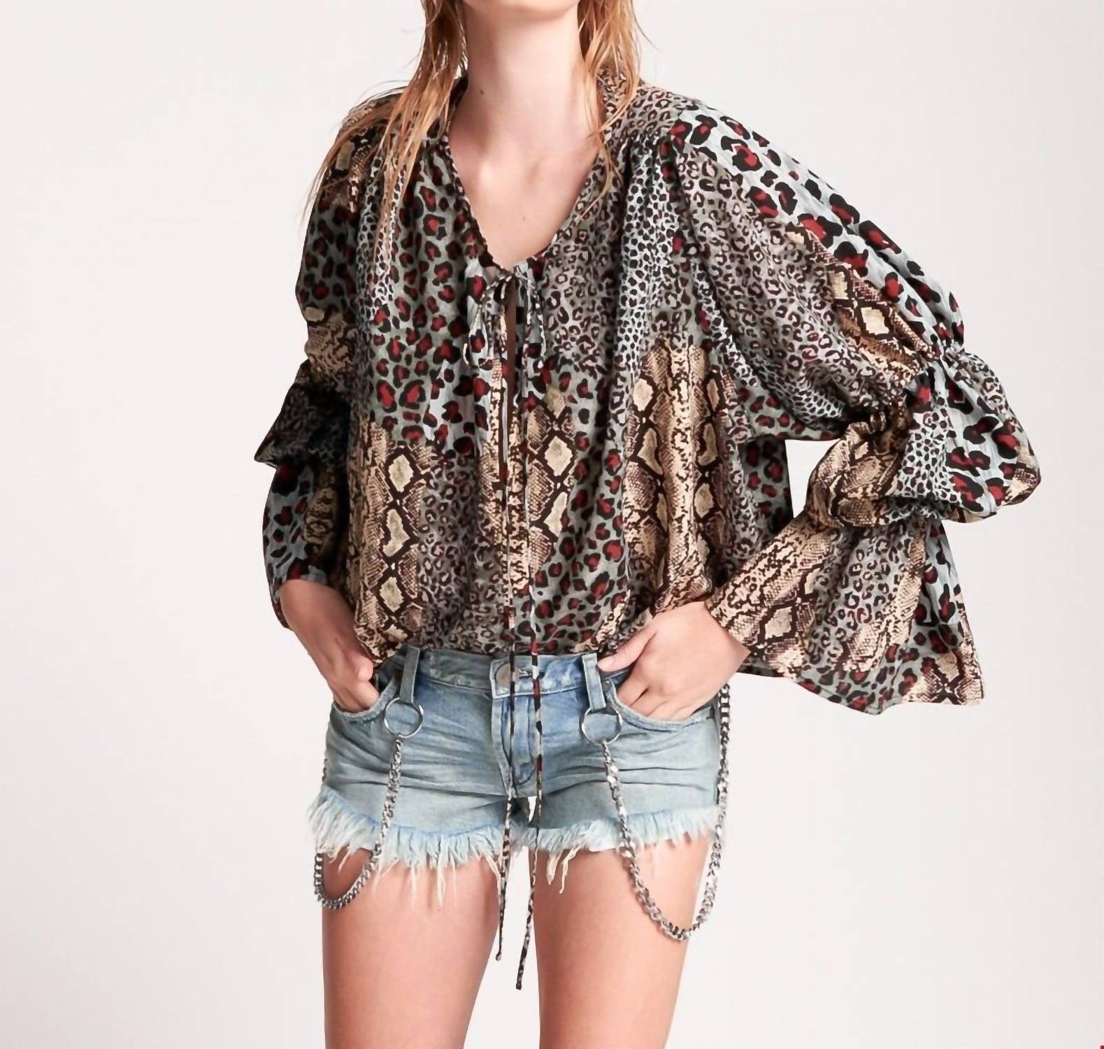One Teaspoon - Punk Python Sophisticated Savage Top
