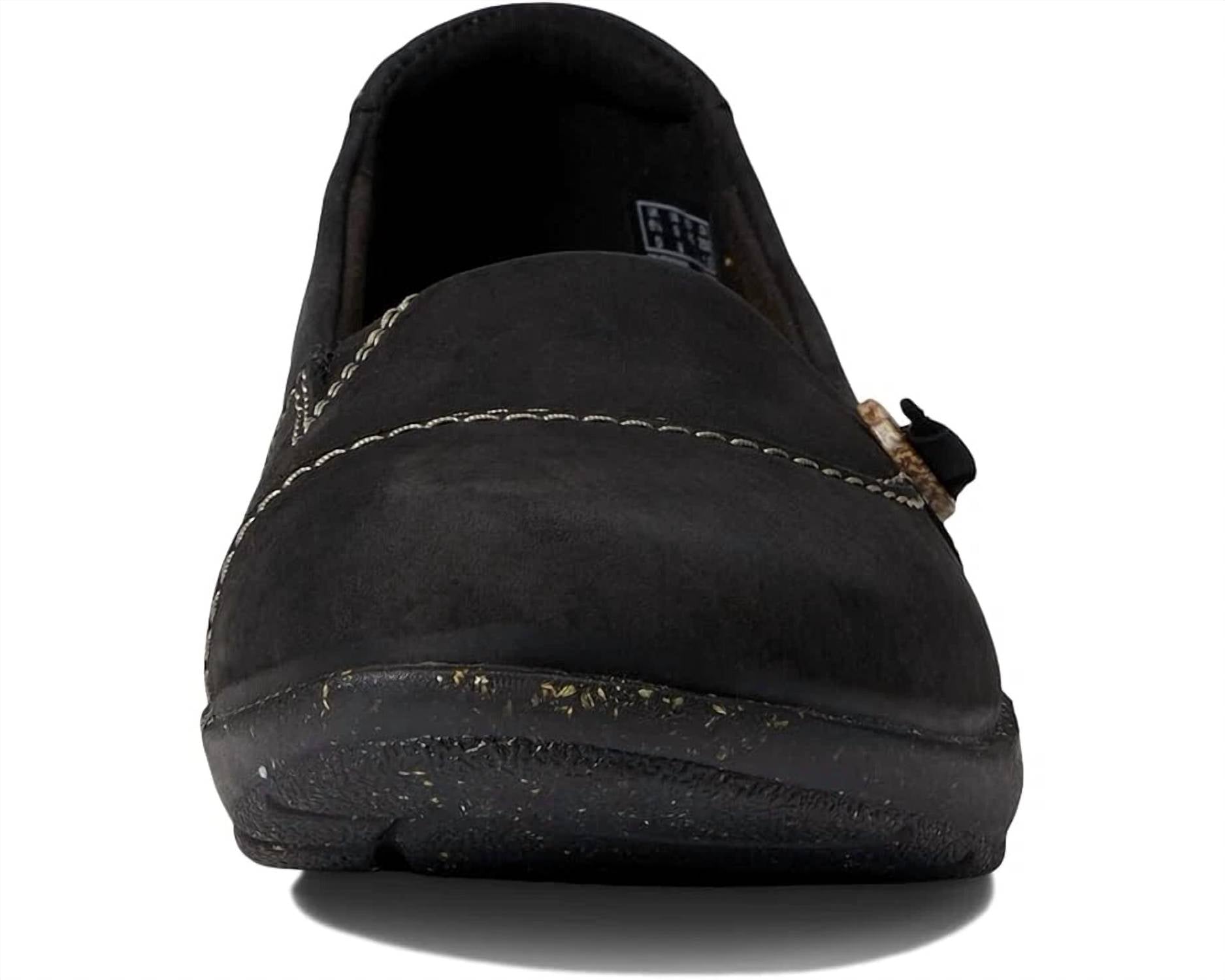 Clarks Women's Roseville Sky Loafer in black leather - women's flats - alternate view