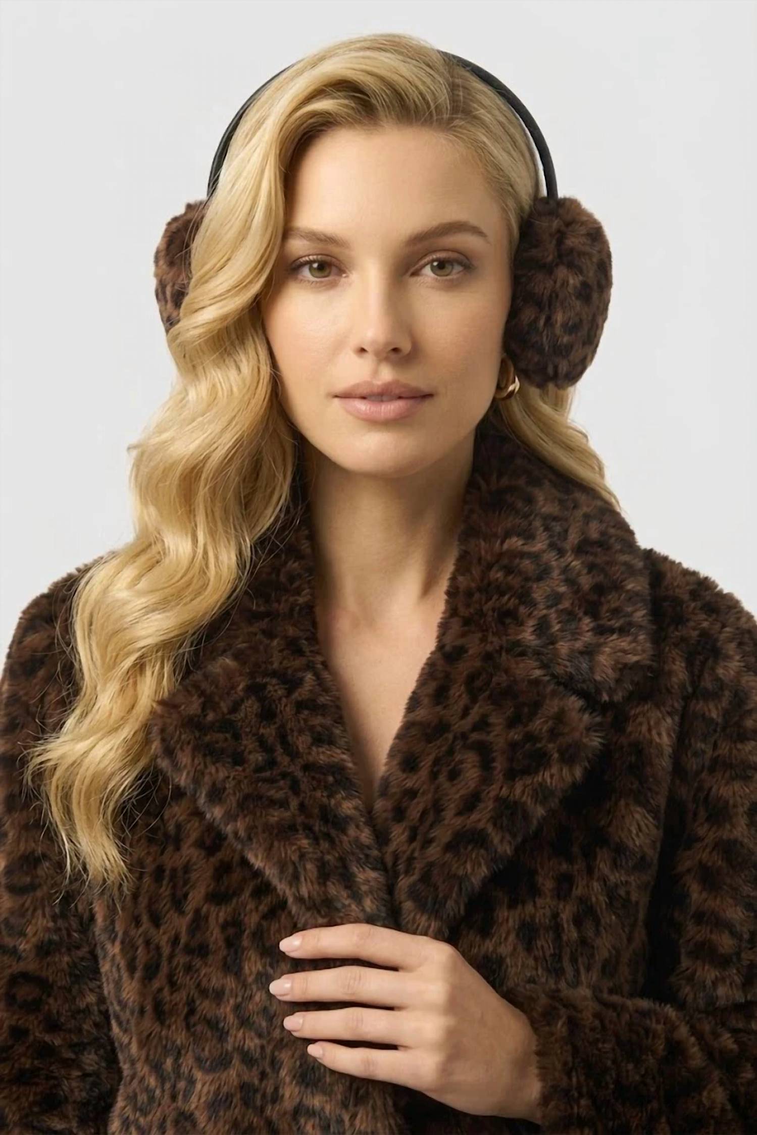 Joseph Ribkoff - Leopard Print Faux Fur Adjustable Earmuffs