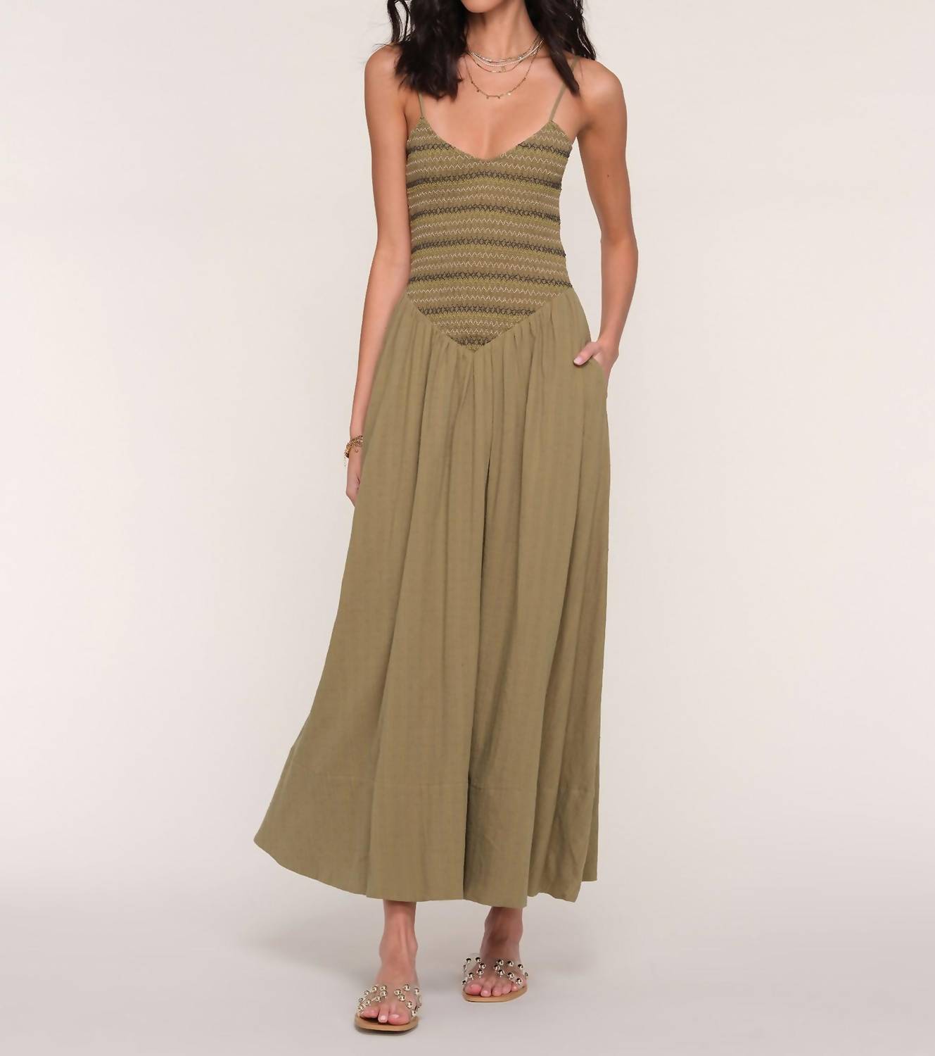 heartloom Mia Maxi Dress in olive - women's dress