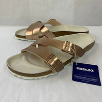 BIRKENSTOCK Women's Yao Open Toe Sandals in copper - women's sandal - detail view