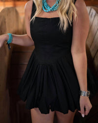 Peach Love - Southern Bow Bubble Hem Mini Dress